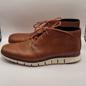 Cole Haan Zerogrand Chukka Leather Boots British Tan C35593 9.5